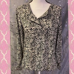 Size M Ann Taylor Loft animal print blouse